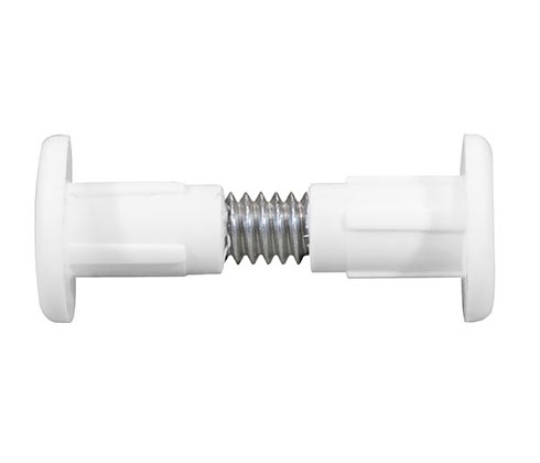 Timco 28mm - Plastic Cabinet Connector Bolts - White - TIMpac of 4